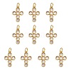 10Pcs Rack Plating Brass Micro Pave Clear Cubic Zirconia Pendants ZIRC-SZ0004-15-1