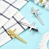 3Pcs 3 Colors Brass Tie Clips BUTT-CJ0001-11-6