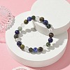 Natural Quartz Crystal &  Moss Agate & Dragon Blood Jasper & Sodalite Round Beaded Stretch Bracelets BJEW-JB10910-12-2