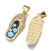 Brass Micro Pave Clear Cubic Zirconia Pendants ZIRC-B002-37G-A-2