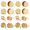 16Pcs 4 Styles Brass & 304 Stainless Steel Cuff Earrings EJEW-HS0001-18G-1