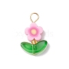 Handmade Flower Printed Polymer Clay Beads Pendants PALLOY-MZ00803-02-3
