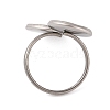 Non-Tarnish 304 Stainless Steel Open Cuff Ring Findings STAS-E124-05M-P-2