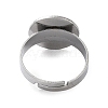 Adjustable 304 Stainless Steel Finger Rings Components STAS-F149-21P-E-3