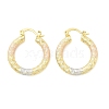 Brass Two Tone Hoop Earrings EJEW-B117-06C-M-4