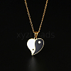 Stainless Steel Enamel Yin Yang Pendant Necklaces for Women VV9279-2-3