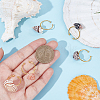 5Pcs 5 Styles Adjustable Conch Shell Brass Cuff Rings RJEW-WR0001-03-3