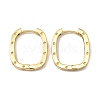 Brass Oval with Polka Dot Hoop Earrings for Woman EJEW-F314-02B-G-1