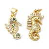 Brass Micro Pave Cubic Zirconia Pendants KK-R162-046G-1