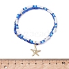 3Pcs 3 Styles Ocean Alloy Charm Bracelets Sets BJEW-MZ00338-6