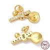 Left and Right 925 Sterling Silver Micro Pave Cubic Zirconia Peg Bails Charms STER-I010-18G-3