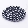 10MM Black AAA Grade Round Non-Magnetic Synthetic Hematite Beads Strands X-G-H1070-1-2
