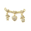Brass Micro Pave Cubic Zirconia Pendants KK-Q066-15B-G-1