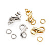 8Pcs 2 Colors Brass Double Opening Lobster Claw Clasps FIND-TA0001-45-3