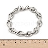 304 Stainless Steel Rhombus Link Chain Bracelets for Women Men BJEW-F488-56P-5