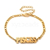Constellation 202 Stainless Steel Figaro Chain Link Bracelets for Women Men AJEW-U006-01B-1