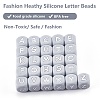 20Pcs Grey Cube Letter Silicone Beads 12x12x12mm Square Dice Alphabet Beads with 2mm Hole Spacer Loose Letter Beads for Bracelet Necklace Jewelry Making JX436O-4