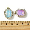 UV Plating Alloy Mixed Color Glass Rhinestone Pendants FIND-B039-03G-3