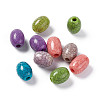 Crackle Opaque Acrylic European Beads OACR-C006-37-1