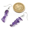 Natural Amethyst & Fluorite & Blue Lace Agate Chip Dangle Earrings Set for Women EJEW-JE06245-04-5