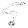 Non-Tarnish 201 Stainless Steel Star Pendant Necklace with Cable Chains NJEW-Q317-03P-1