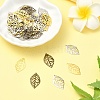 75Pcs 3 Colors Leaf Iron Pendants IFIN-YW0003-67-4