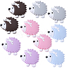 10Pcs 5 Colors Hedgehog Food Grade Eco-Friendly Silicone Beads SIL-SC0001-61-1