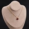 Natural Carnelian(Dyed & Heated) Round Pendant Necklaces NJEW-U026-20G-1