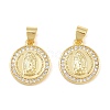 Brass Micro Pave Clear Cubic Zirconia Pendants CU-CBAFB88-02G-1