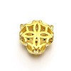 Rack Plating Brass Micro Pave Cubic Zirconia Leopard Hollow Beads X-ZIRC-I012-18G-RS-2