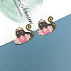 Alloy Enamel Pendants ENAM-CJC0002-31G-01-1