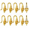 10 Pairs Brass Micro Pave Clear Cubic Zirconia Earring Hooks ZIRC-SZ0005-11-1