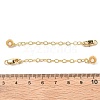 Brass Enamel ABS Imtation Pearl End with Chain KK-B129-27G-01-3