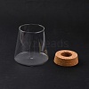 Glass Planter Vase with Wooden Lid AJEW-XCP0002-74-3