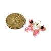 Beaded Butterfly Charms PALLOY-MZ00430-04-2