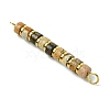 Natural Picture Jasper & Electroplated Synthetic Non-magnetic Hematite Heishi Connector Charms PALLOY-JF03291-08-4