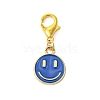 Smiling Face Alloy Enamel Pendant Decorations HJEW-JM02890-4