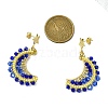 Moon Handmade Glass Seed Beads Dangle Stud Earrings EJEW-MZ00360-3