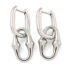 Non-Tarnish Oval 304 Stainless Steel Hoop Earrings EJEW-G392-02P-1