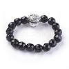 Natural Black Agate Stretch Rings RJEW-JR00223-04-2