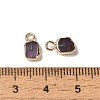 Natural Amethyst Rectangle Charms G-Q169-07G-09-3