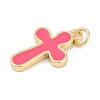 Brass Enamel Pendants KK-Q028-68G-02-2