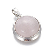 Natural Rose Quartz Pendants G-L512-B19-2