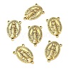 Holy Oval Carved Virgin Mary Tibetan Style Alloy Chandelier Component Links TIBEP-LF0961YKG-AG-LF-1