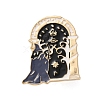 Gothic Witch Zinc Alloy Black Enamel Pin Brooches JEWB-D070-02G-02-1