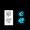 Luminous Moon with Flower Removable Temporary Water Proof Tattoos Paper Stickers LUMI-PW0004-056C-1