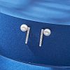 Natural Pearl Ear Studs EJEW-P286-18P-4