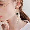 Flower Alloy Enamel Dangle Earrings EJEW-TA00232-3