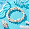 Beach Turtle Dyed Synthetic Turquoise Stretch Bracelets BJEW-JB10290-2