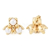 304 Stainless Steel ABS Imitation Pearl Stud Earrings EJEW-M070-06G-2